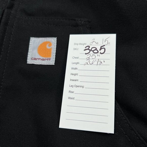 Carhartt Active Jac Loose Fit Firm Duck Quilted Lined Hooded Jacket Black Size M - Picture 10 of 10
